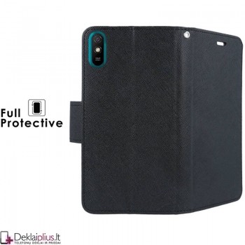 Atverčiamas dėklas su skyreliais - juodas (Xiaomi Redmi 9A) Atverčiamas dėklas su skyreliais - juodas (Xiaomi Redmi 9A)